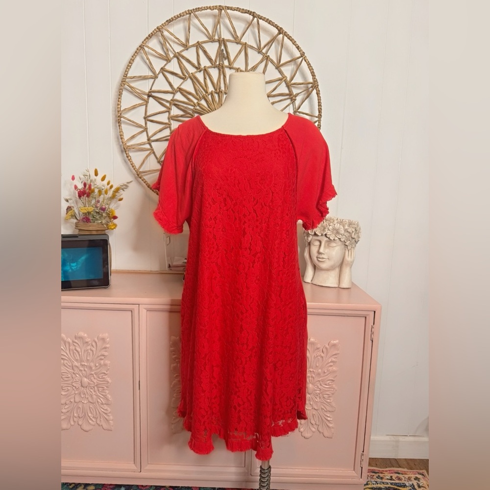 Women’s small Umgee Red with Lace Dress